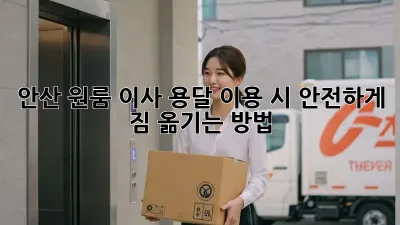 안산 원룸 이사, 용달 이용 시 안전하게 짐 옮기는 방법