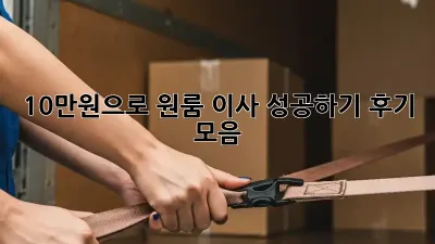 💸 10만원으로 원룸 이사 성공하기? 후기 모음!