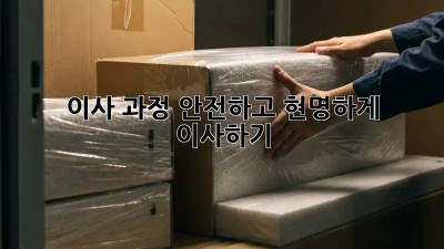 이사 과정: 안전하고 현명하게 이사하기