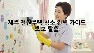 제주 전원주택 청소🧹 완벽 가이드: 초보 탈출! ✨